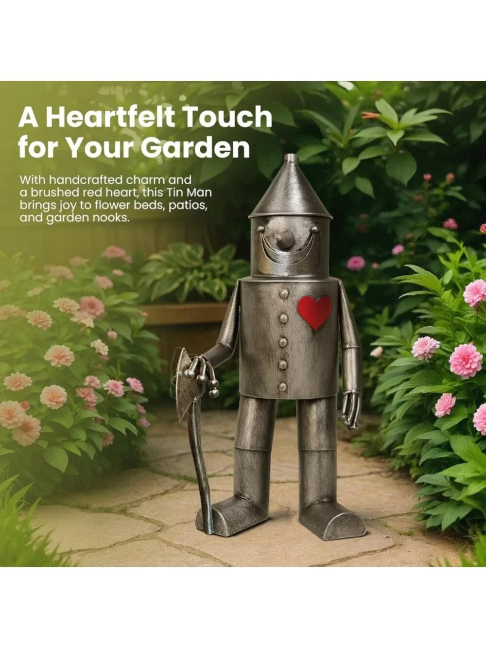 Whimsical Metal Garden Statue - Unique Outdoor Decor for Lawn & Patio - Giftable